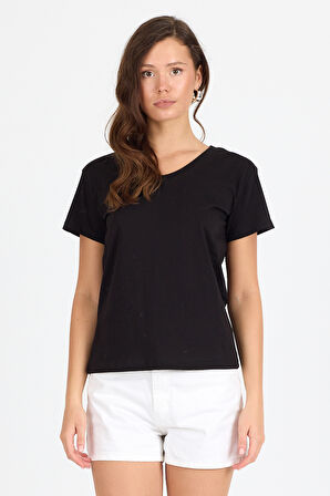 Kadın V Yaka T-shirt 3005