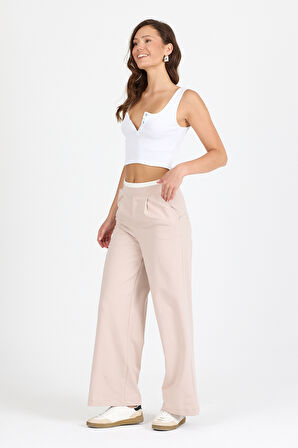 Kadın Kemeri 2 Renk Detaylı İspanyol Paça Pantolon 5006