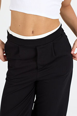 Kadın Kemeri 2 Renk Detaylı İspanyol Paça Pantolon 5006