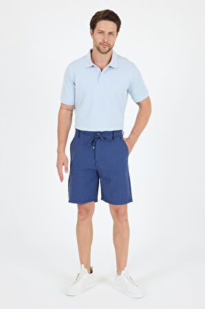 Erkek Çizgili Cepli Yazlık Şort - Rahat Kalıp Spor ve Günlük Kullanıma Uygun Şık Şort 2314