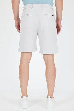 Erkek Çizgili Cepli Yazlık Şort - Rahat Kalıp Spor ve Günlük Kullanıma Uygun Şık Şort 2314