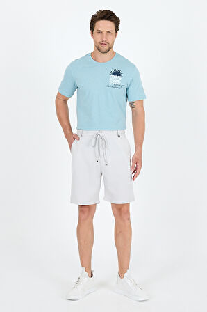 Erkek Çizgili Cepli Yazlık Şort - Rahat Kalıp Spor ve Günlük Kullanıma Uygun Şık Şort 2314