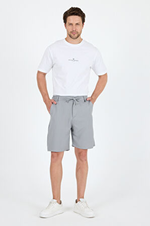 Erkek Çizgili Cepli Yazlık Şort - Rahat Kalıp Spor ve Günlük Kullanıma Uygun Şık Şort 2314