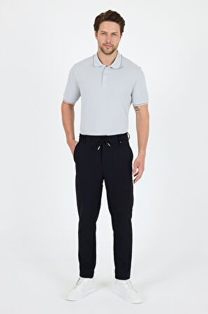 Erkek Duble Kumaş Düz Paça Rahat Kalıp, Cepli, Günlük ve Spor Şık Eşofman Altı Jogger Pantolon-3667