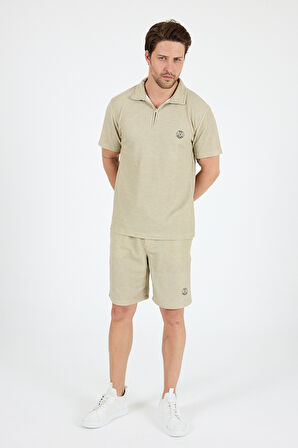 Erkek Kapris Polo Yaka Kısa Kollu T-shirt – Rahat Kalıp, Nefes Alan Kumaş Erkek T-shirt 7918