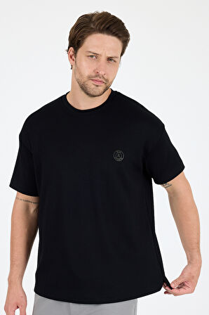 Oversize Bisiklet Yaka Kısa Kollu Erkek T-Shirt Salaş Rahat Kalıp, Yazlık Erkek Basic Tişört 7840