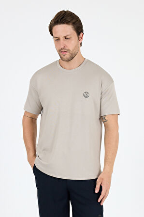 Oversize Bisiklet Yaka Kısa Kollu Erkek T-Shirt Salaş Rahat Kalıp, Yazlık Erkek Basic Tişört 7840