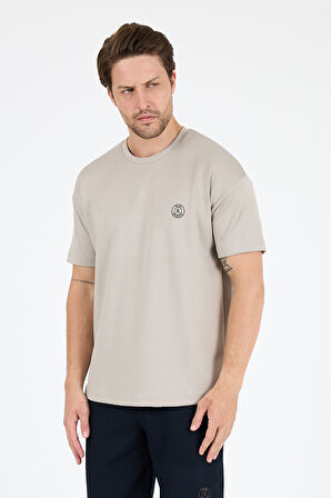 Oversize Bisiklet Yaka Kısa Kollu Erkek T-Shirt Salaş Rahat Kalıp, Yazlık Erkek Basic Tişört 7840