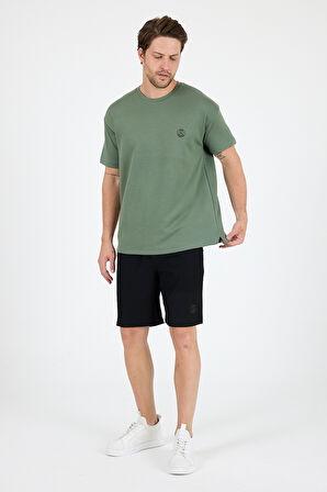 Oversize Bisiklet Yaka Kısa Kollu Erkek T-Shirt Salaş Rahat Kalıp, Yazlık Erkek Basic Tişört 7840