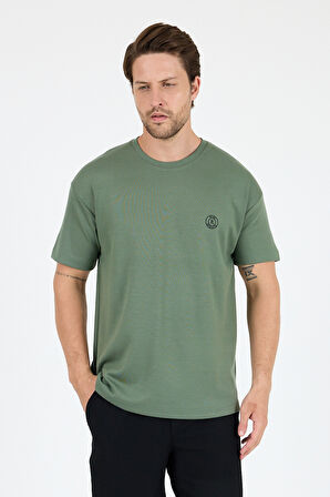 Oversize Bisiklet Yaka Kısa Kollu Erkek T-Shirt Salaş Rahat Kalıp, Yazlık Erkek Basic Tişört 7840