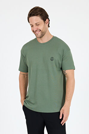 Oversize Bisiklet Yaka Kısa Kollu Erkek T-Shirt Salaş Rahat Kalıp, Yazlık Erkek Basic Tişört 7840