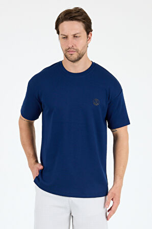Oversize Bisiklet Yaka Kısa Kollu Erkek T-Shirt Salaş Rahat Kalıp, Yazlık Erkek Basic Tişört 7840