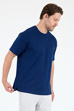 Oversize Bisiklet Yaka Kısa Kollu Erkek T-Shirt Salaş Rahat Kalıp, Yazlık Erkek Basic Tişört 7840