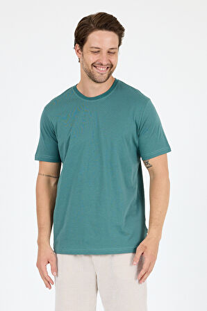 Regular Fit Pamuk Bisiklet Yaka Penye Erkek Tişört 0169_1