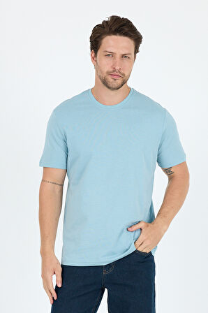 Regular Fit Pamuk Bisiklet Yaka Penye Erkek Tişört 0169_1