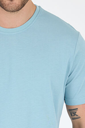 Regular Fit Pamuk Bisiklet Yaka Penye Erkek Tişört 0169_1