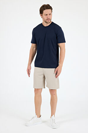 Regular Fit Pamuk Bisiklet Yaka Penye Erkek Tişört 0169_1