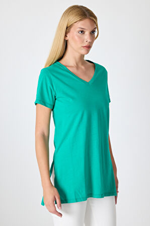 Kadın Uzun V Yaka Tunik 2998