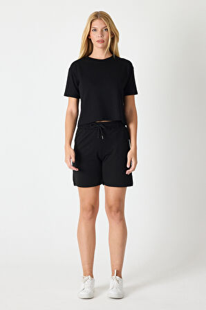 Kadın Bisiklet Yaka Kısa Kol Şort Takım 2995