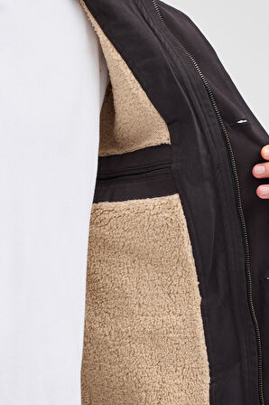 Erkek  İçi Kürklü Soğuk Ve Rüzgar Geçirmez Kışlık Kapşonlu Mont 225