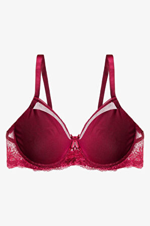 Kadın Tül Detaylı Dolgusuz Toparlayıcı Minimizer Sütyen