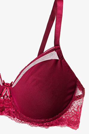 Kadın Tül Detaylı Dolgusuz Toparlayıcı Minimizer Sütyen