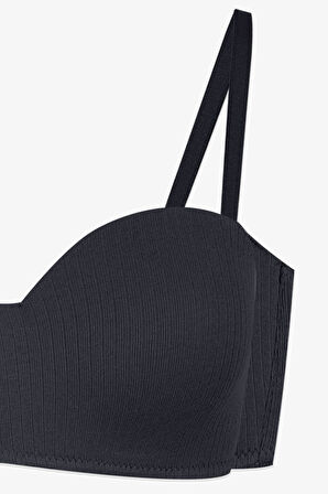 Kadın Dolgusuz Pamuklu Fitilli Straplez Sütyen