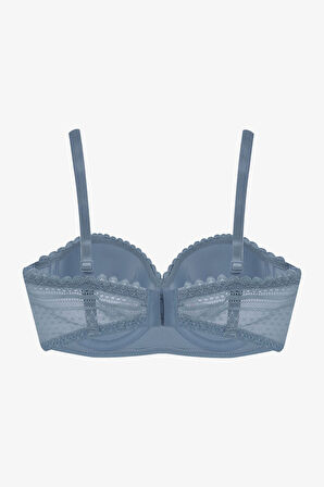 Kadın Dolgusuz Dantelli Straplez Sütyen