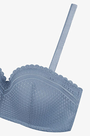Kadın Dolgusuz Dantelli Straplez Sütyen