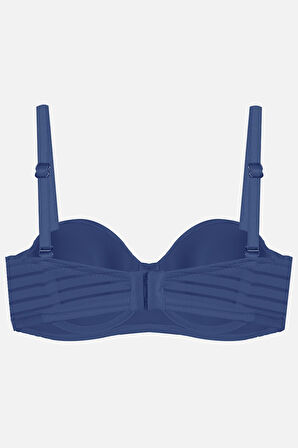 Kadın Dolgusuz Transparan Çizgili Toparlayıcı Straplez Sütyen