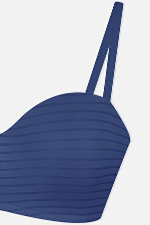 Kadın Dolgusuz Transparan Çizgili Toparlayıcı Straplez Sütyen