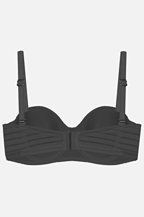 Kadın Dolgusuz Transparan Çizgili Toparlayıcı Straplez Sütyen