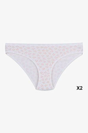 Kadın 12'li Pamuklu Desenli Külot