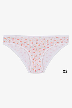 Kadın 12'li Pamuklu Desenli Külot