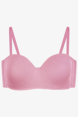 Kadın Dolgusuz Pamuklu Fitilli Straplez Sütyen