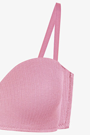 Kadın Dolgusuz Pamuklu Fitilli Straplez Sütyen