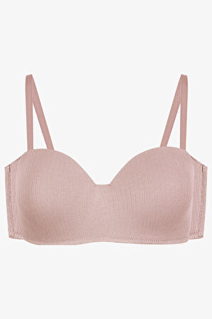 Kadın Dolgusuz Pamuklu Fitilli Straplez Sütyen