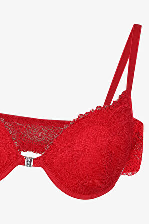 Kadın Yarım Dolgulu Önden Açılabilir Dantelli Sütyen Takım