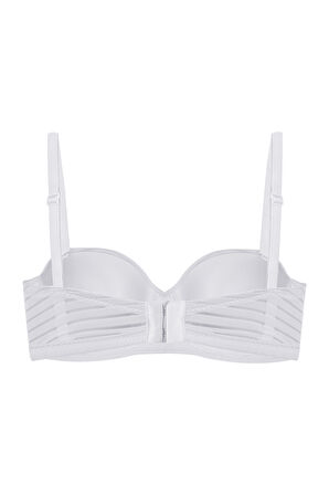 Kadın Dolgusuz Transparan Çizgili Toparlayıcı Straplez Sütyen