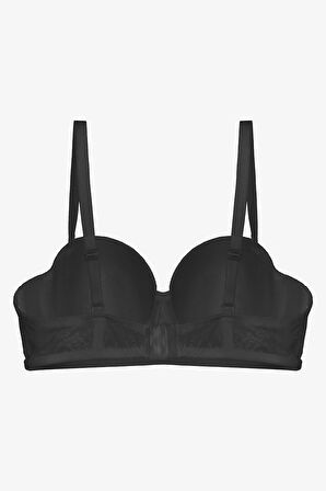 Kadın Dolgusuz Lez Dantelli Desteksiz Straplez Sütyen