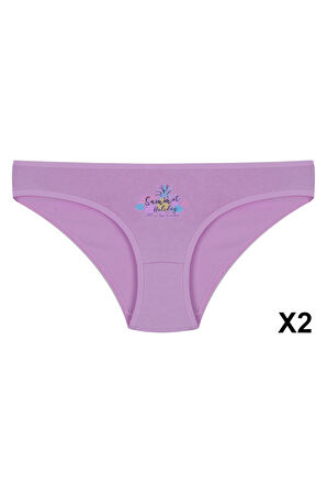 12'li Kadın Pamuklu Baskılı Bikini Külot