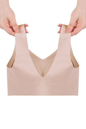 Balensiz Lazer Dikişsiz Çıkarılabilir Pedli Kalın Askılı Görünmez Sütyen