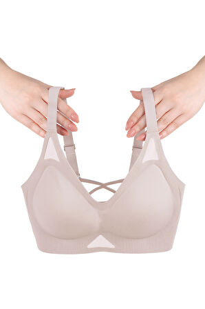 Balensiz Push Up Dikişsiz Çıkarılabilir Pedli Nefes Alan Sporcu Sütyen