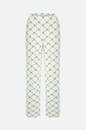 Kadın Askılı Yumuşak Dokulu Desenli Pijama Takımı