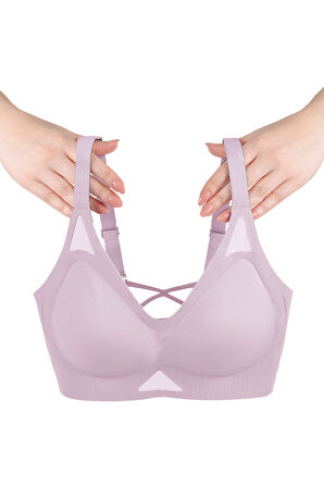 Balensiz Push Up Dikişsiz Çıkarılabilir Pedli Nefes Alan Sporcu Sütyen