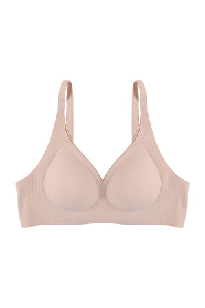 Balensiz Lazer Dikişsiz Kaplı Dekolteli Büstiyer Sütyen