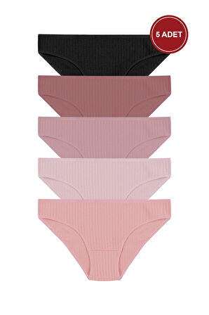 Kadın 5'li Pamuklu Likralı Külot