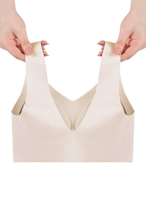 Balensiz Lazer Dikişsiz Çıkarılabilir Pedli Kalın Askılı Görünmez Sütyen