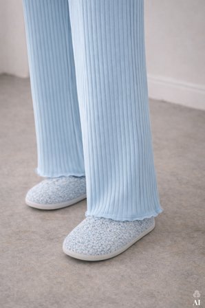 Kadın Soft Touch Fitilli Uzun Kollu Pijama Takımı