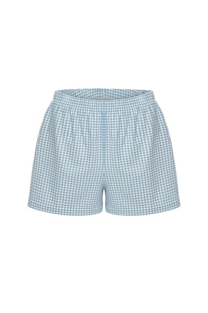 Kadın Pamuklu Kısa Kollu Pötikare Desenli Şortlu Pijama Takımı